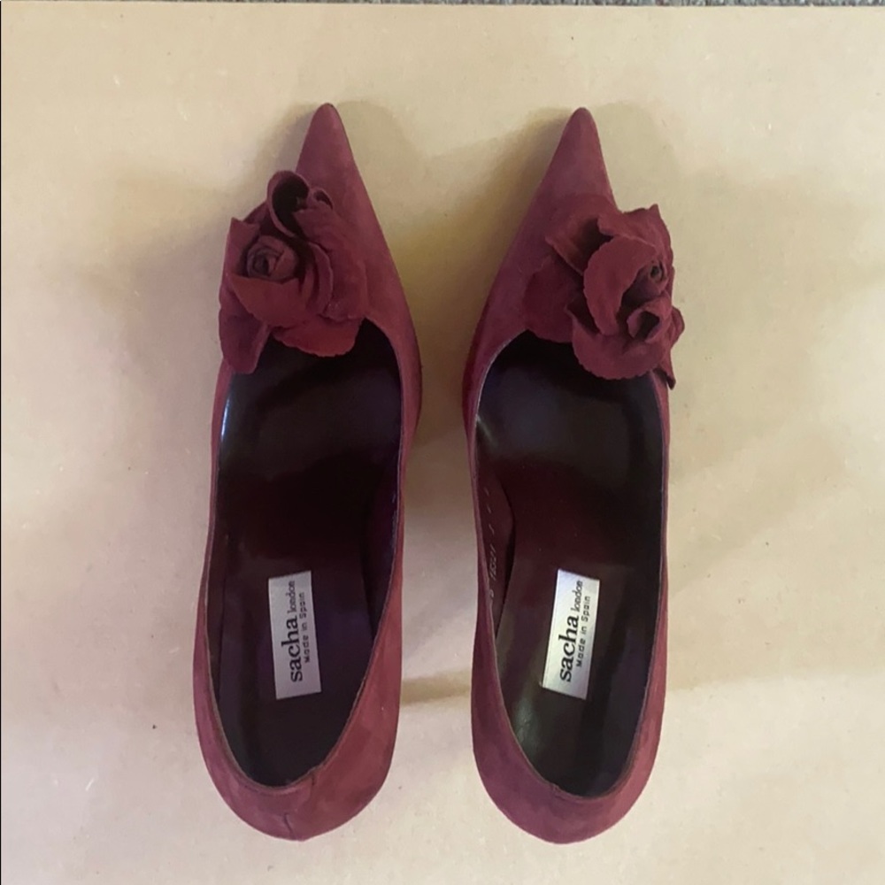 Made in Spain burgundy suede stilettos